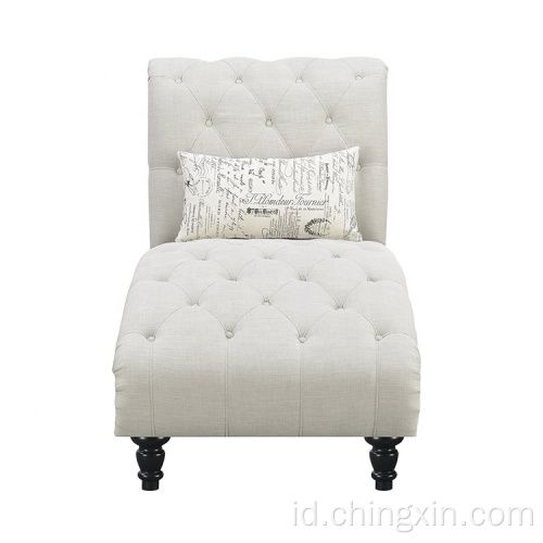 Nordic Custom Reclinable Beige Button Tipisan Kain Sofa Kursi Sofa Modern Beludru